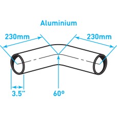 Exhaust Elbow 60º Bend, ​Aluminized Steel - 3.5"